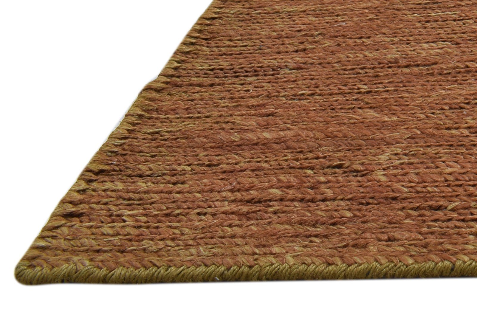 Rust Jute Rug 2' X 3' Modern Hand Knotted Scandinavian Solid Small Carpet