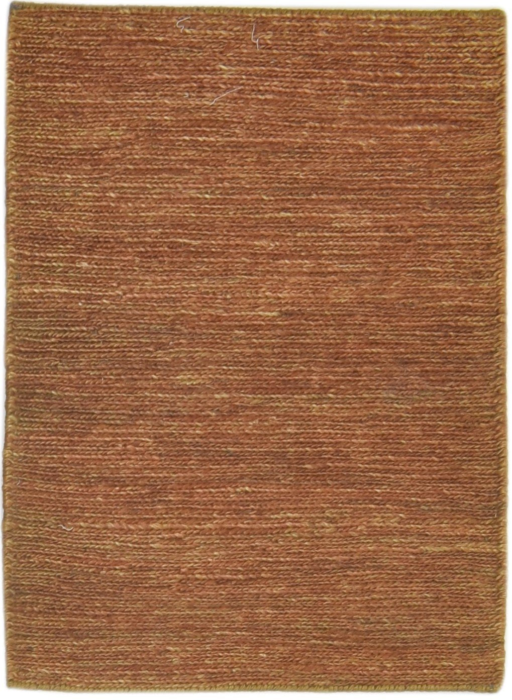 Rust Jute Rug 2' X 3' Modern Hand Knotted Scandinavian Solid Small Carpet