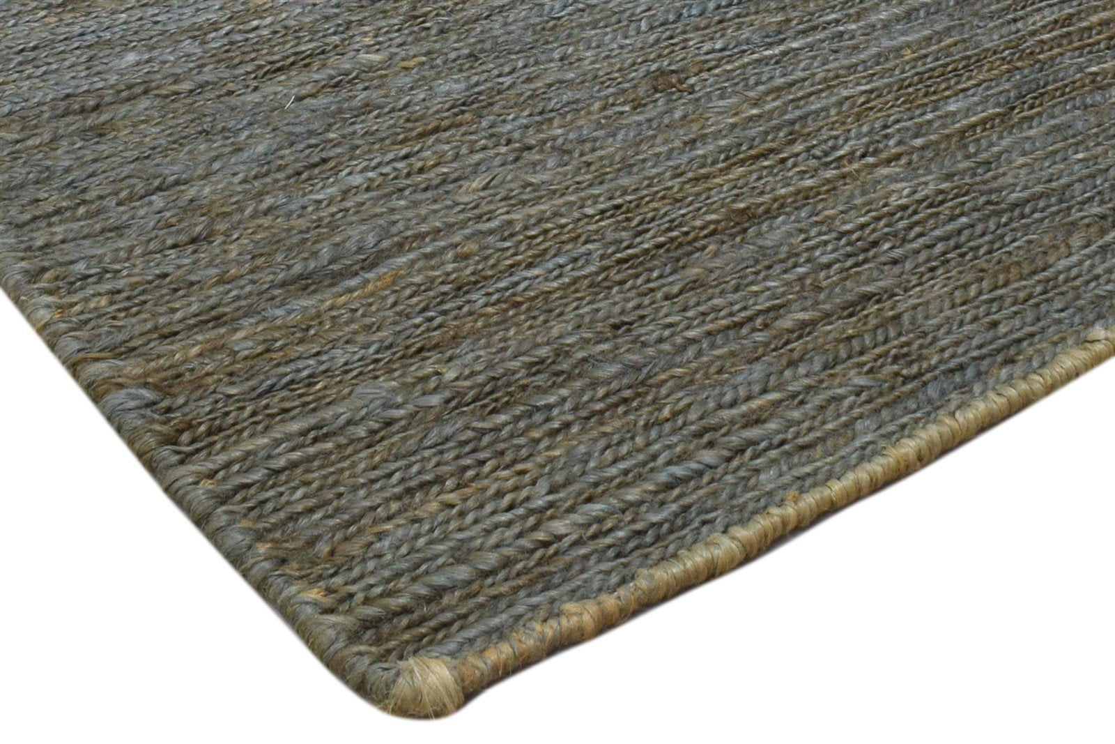 Hand Knotted Grey Jute Rug 2' X 3' Modern Scandinavian Solid Small Carpet 