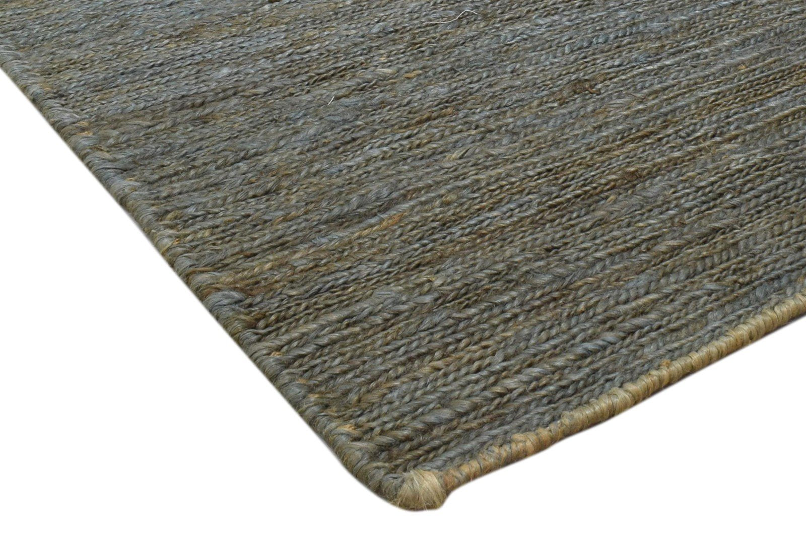 Hand Knotted Grey Jute Rug 2' X 3' Modern Scandinavian Solid Small Carpet 