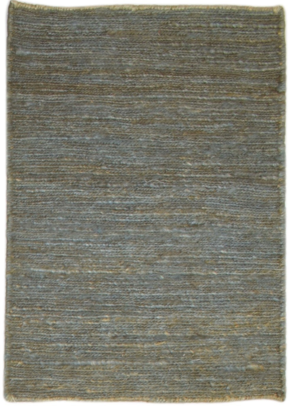 Hand Knotted Grey Jute Rug 2' X 3' Modern Scandinavian Solid Small Carpet 