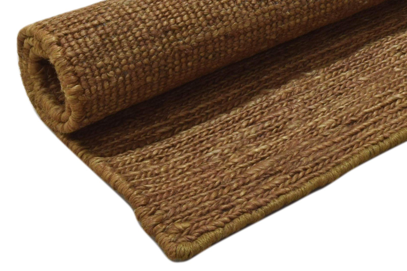 Gold Jute Rug 2' X 3' Modern Hand Knotted Scandinavian Solid Small Carpet 