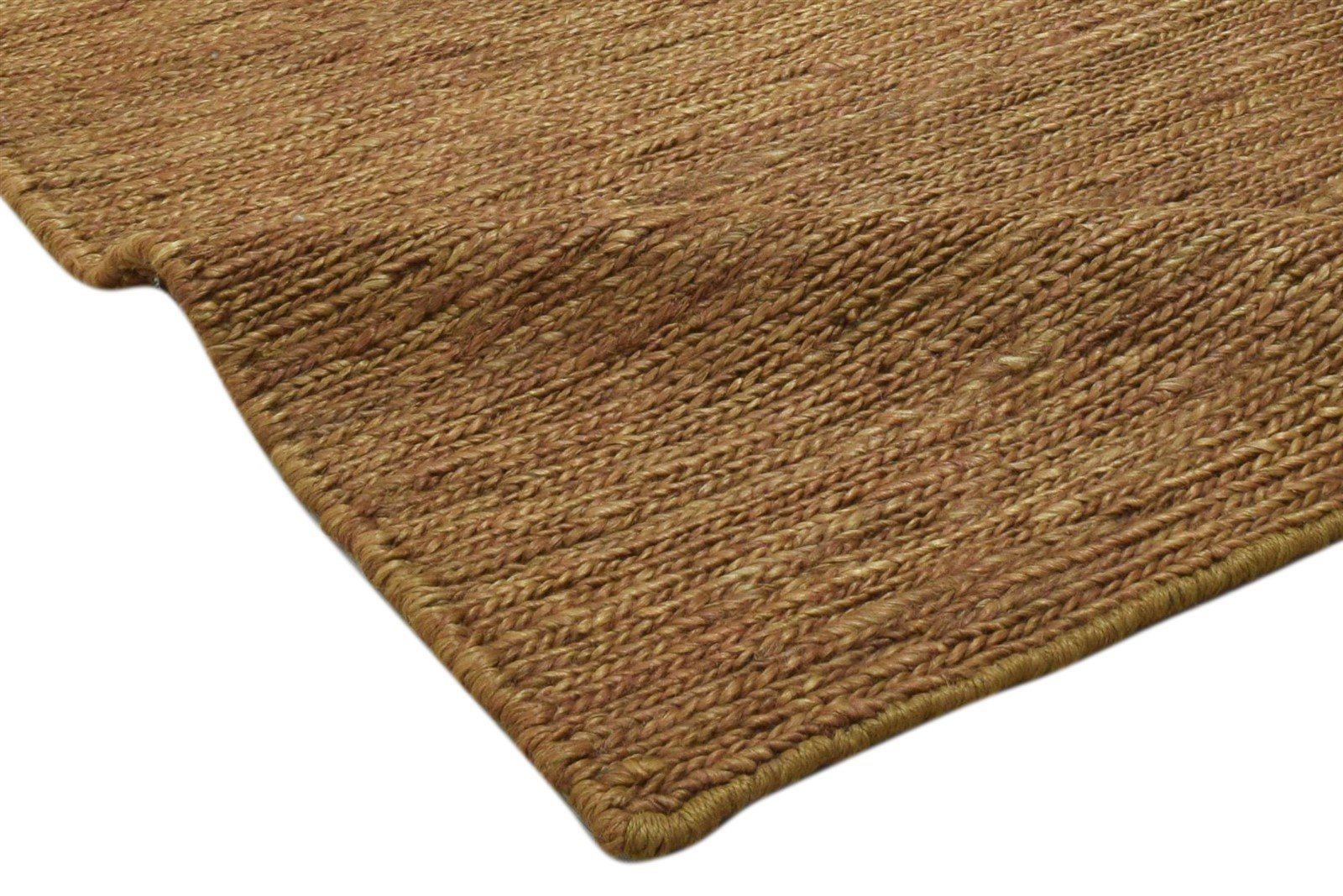 Gold Jute Rug 2' X 3' Modern Hand Knotted Scandinavian Solid Small Carpet 