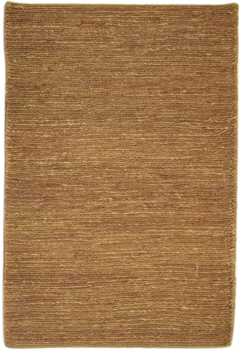 Gold Jute Rug 2' X 3' Modern Hand Knotted Scandinavian Solid Small Carpet