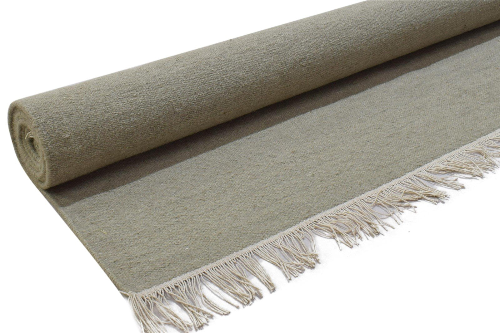 Grey Wool Rug 5' X 8' Modern Dhurrie Scandinavian Solid Room Size Carpet 