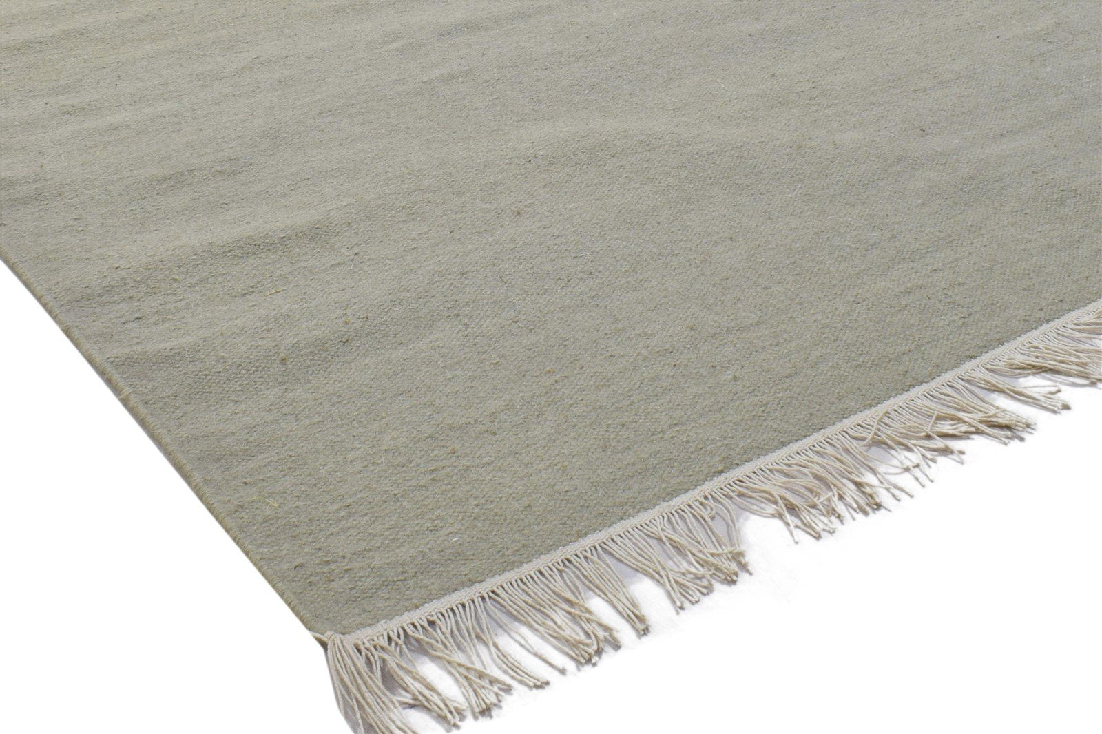 Grey Wool Rug 5' X 8' Modern Dhurrie Scandinavian Solid Room Size Carpet 