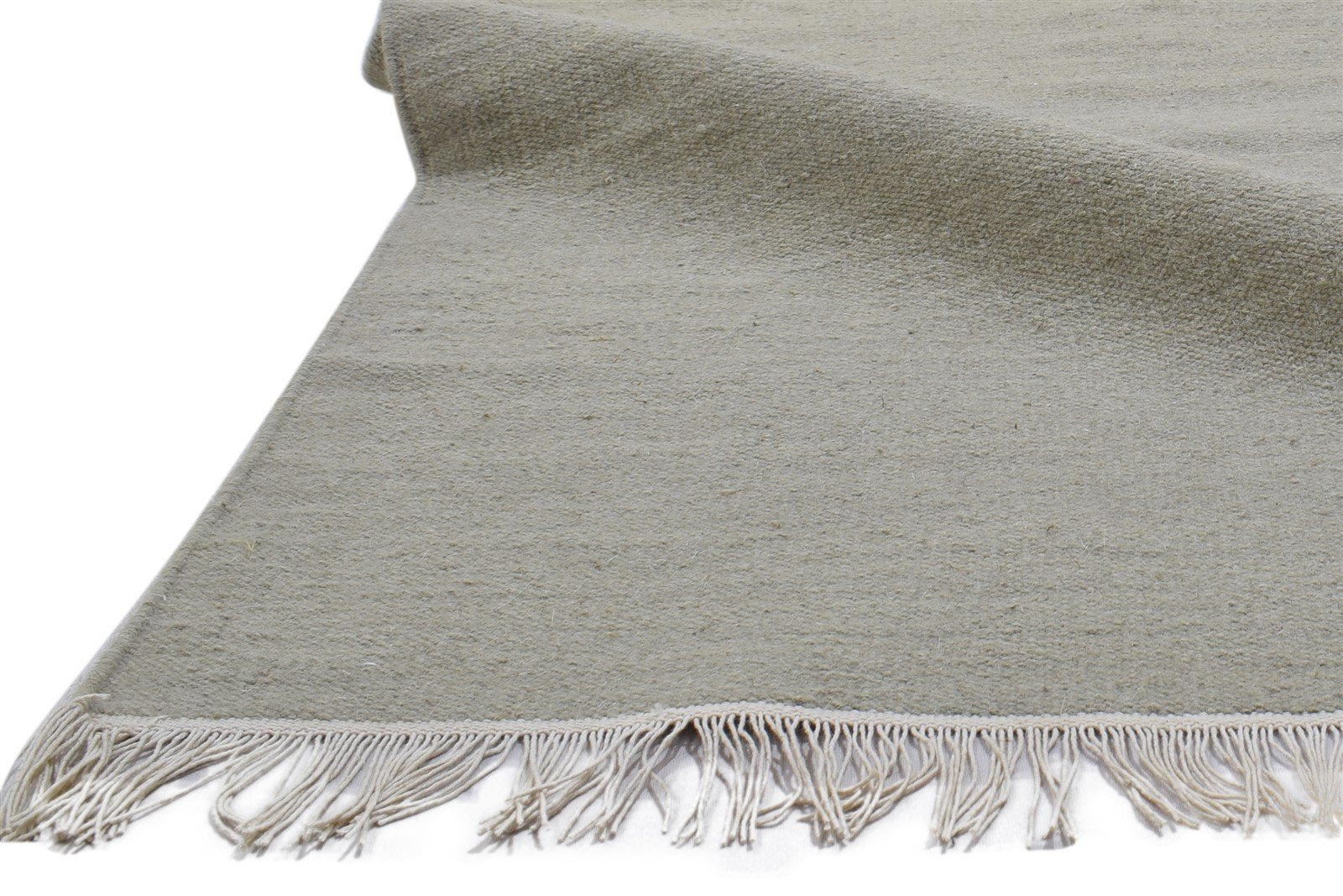 Grey Wool Rug 5' X 8' Modern Dhurrie Scandinavian Solid Room Size Carpet 