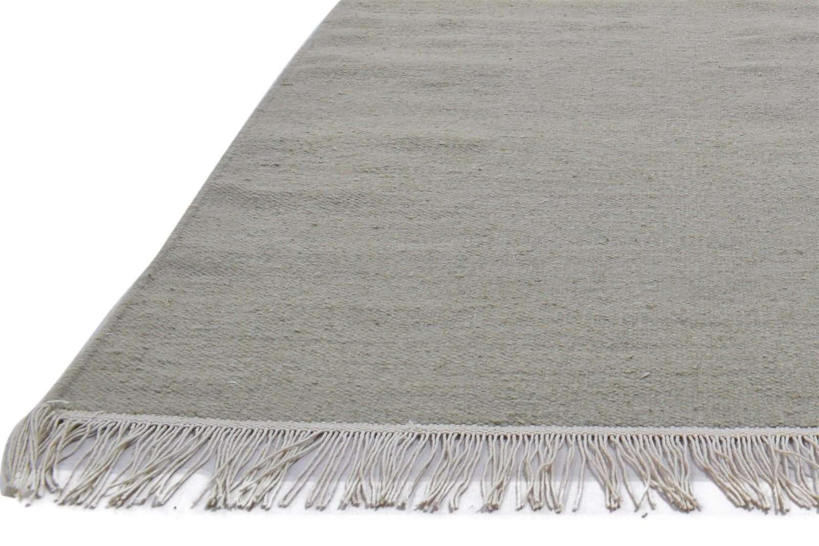 Grey Wool Rug 5' X 8' Modern Dhurrie Scandinavian Solid Room Size Carpet 