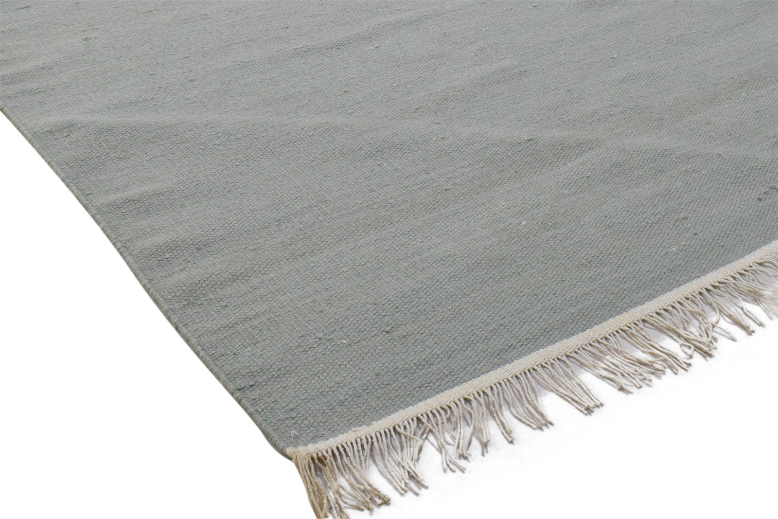 Grey Wool Rug 3' X 6' Modern Dhurrie Scandinavian Solid Room Size Carpet 