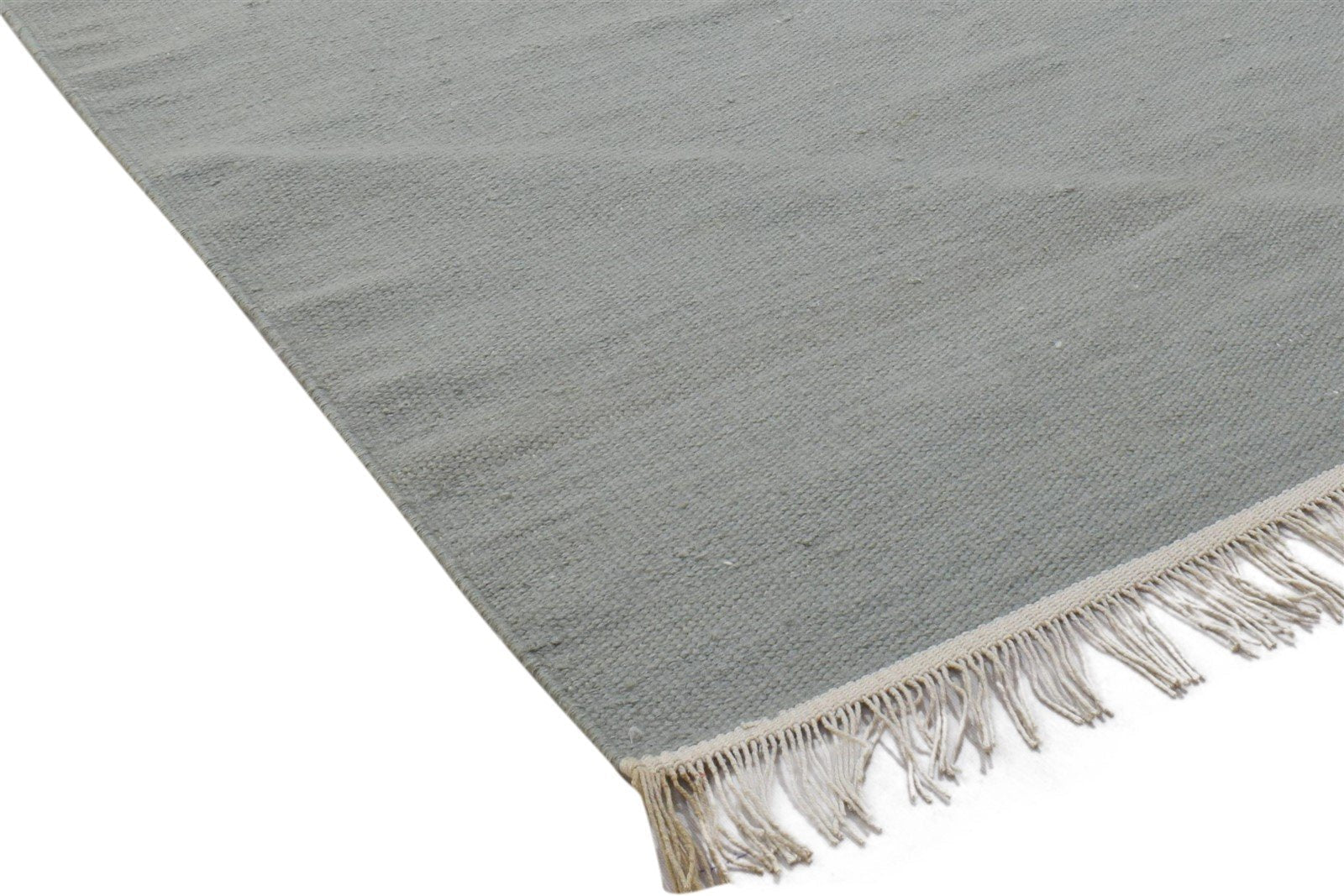 Grey Wool Rug 3' X 6' Modern Dhurrie Scandinavian Solid Room Size Carpet 