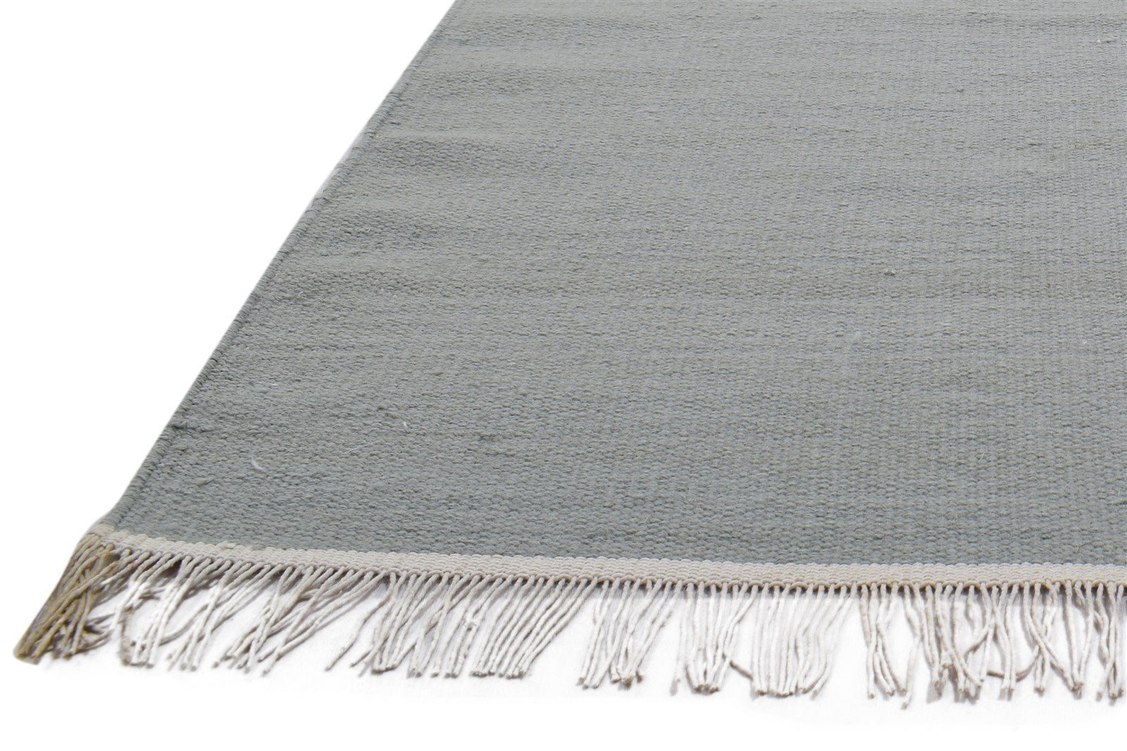 Grey Wool Rug 3' X 6' Modern Dhurrie Scandinavian Solid Room Size Carpet 