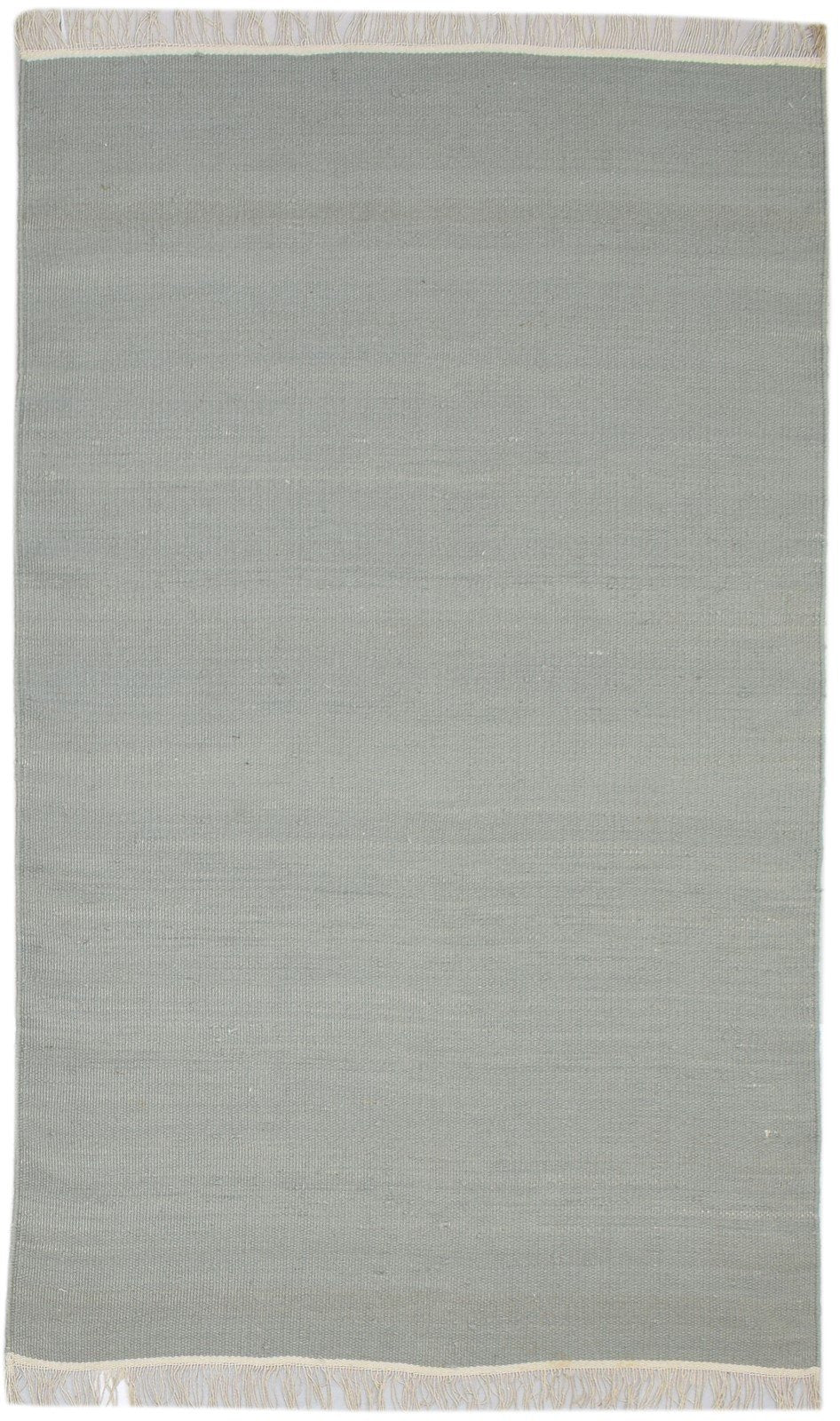 Grey Wool Rug 3' X 6' Modern Dhurrie Scandinavian Solid Room Size Carpet 