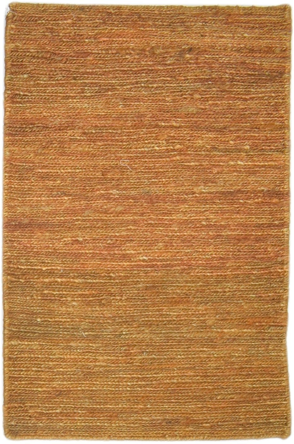 2' X 3' Rug Jute Rust Modern Hand Knotted Scandinavian Solid Small Carpet 