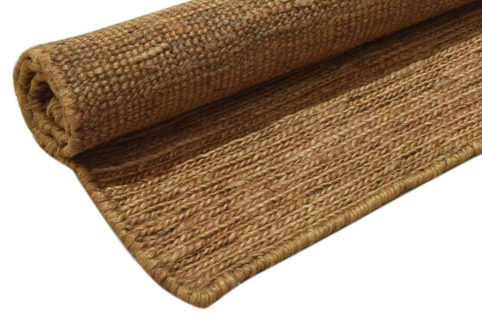 Brown Jute Rug 2' X 3' Modern Hand Knotted Scandinavian Solid Small Carpet 