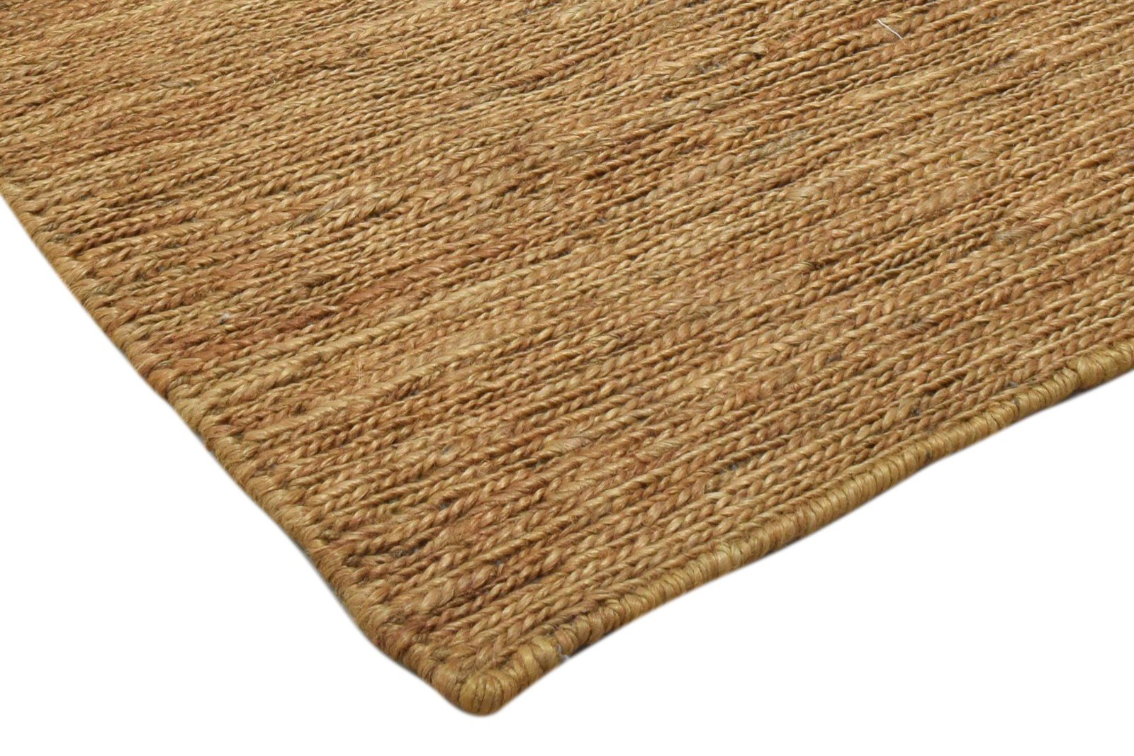 Brown Jute Rug 2' X 3' Modern Hand Knotted Scandinavian Solid Small Carpet 