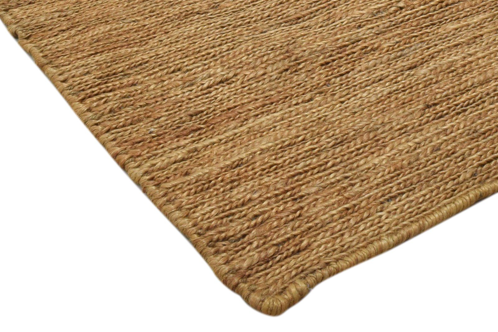 Brown Jute Rug 2' X 3' Modern Hand Knotted Scandinavian Solid Small Carpet 