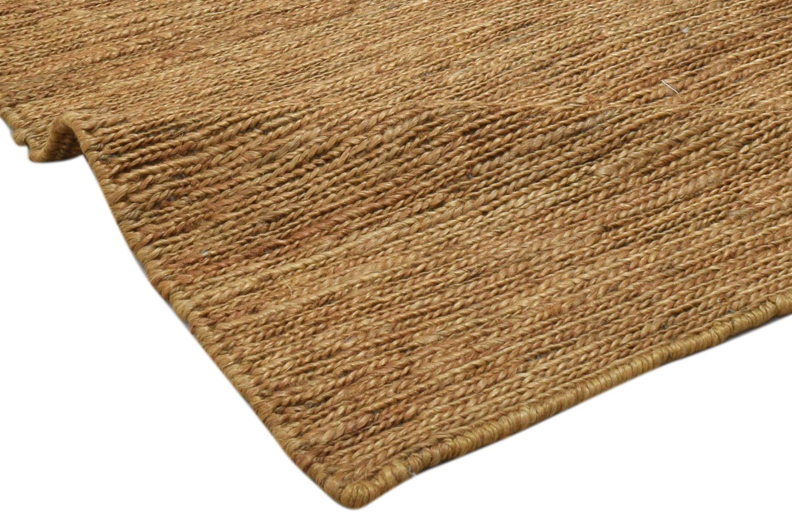 Brown Jute Rug 2' X 3' Modern Hand Knotted Scandinavian Solid Small Carpet 