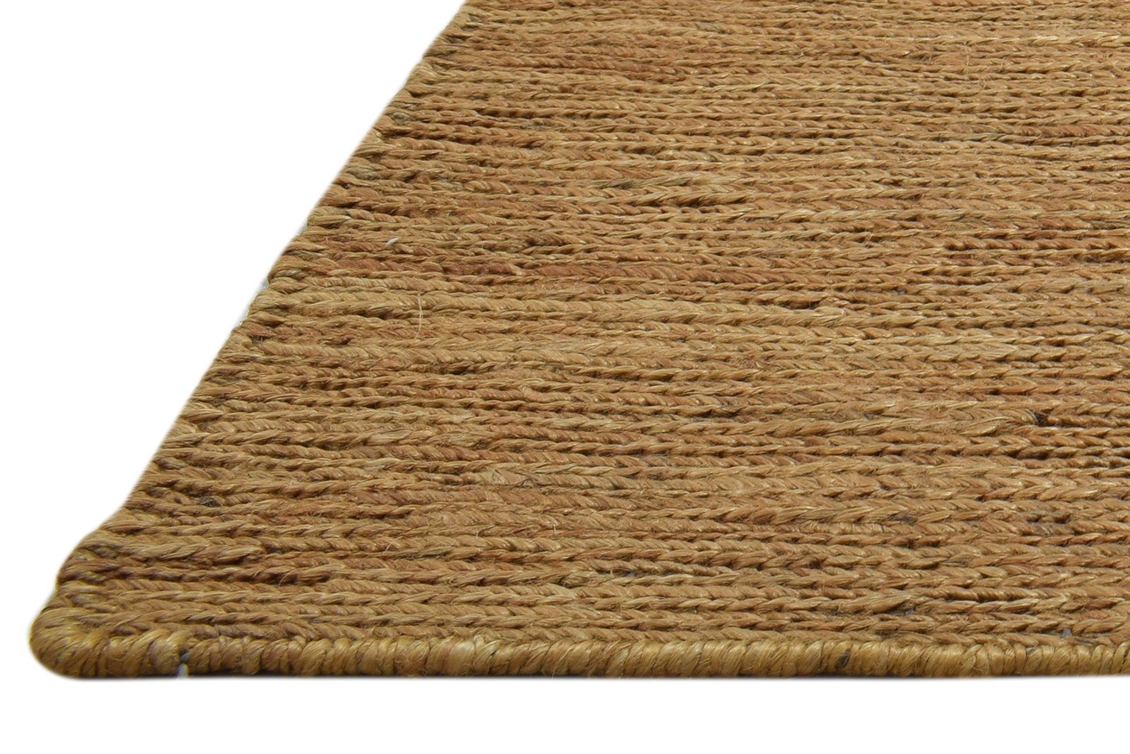 Brown Jute Rug 2' X 3' Modern Hand Knotted Scandinavian Solid Small Carpet 