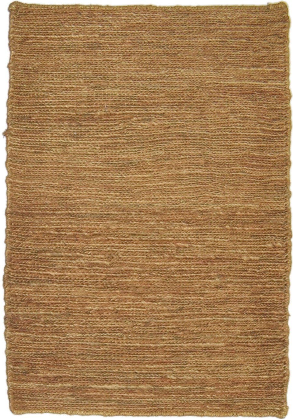 Brown Jute Rug 2' X 3' Modern Hand Knotted Scandinavian Solid Small Carpet 