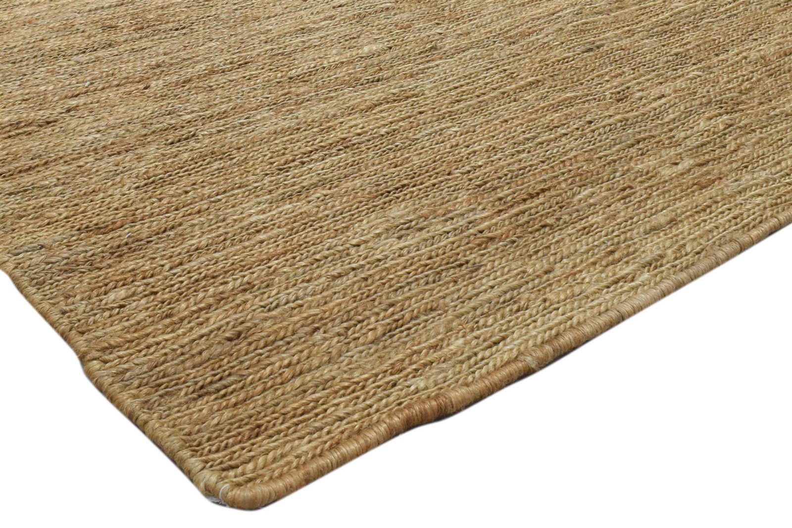 Hand Knotted Beige Jute Rug 4' X 6' Modern Scandinavian Solid Room Size Carpet 