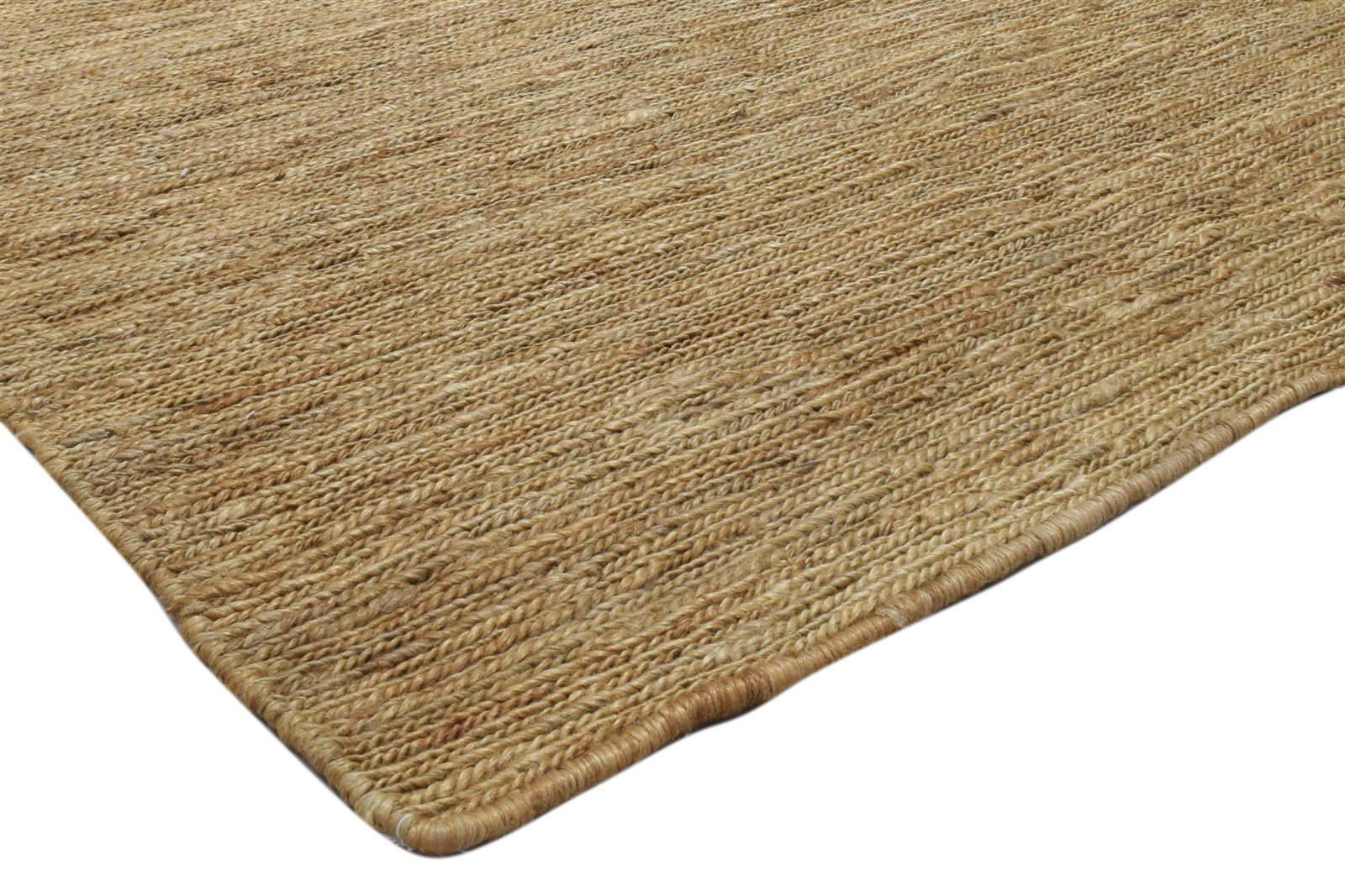 Hand Knotted Beige Jute Rug 4' X 6' Modern Scandinavian Solid Room Size Carpet 