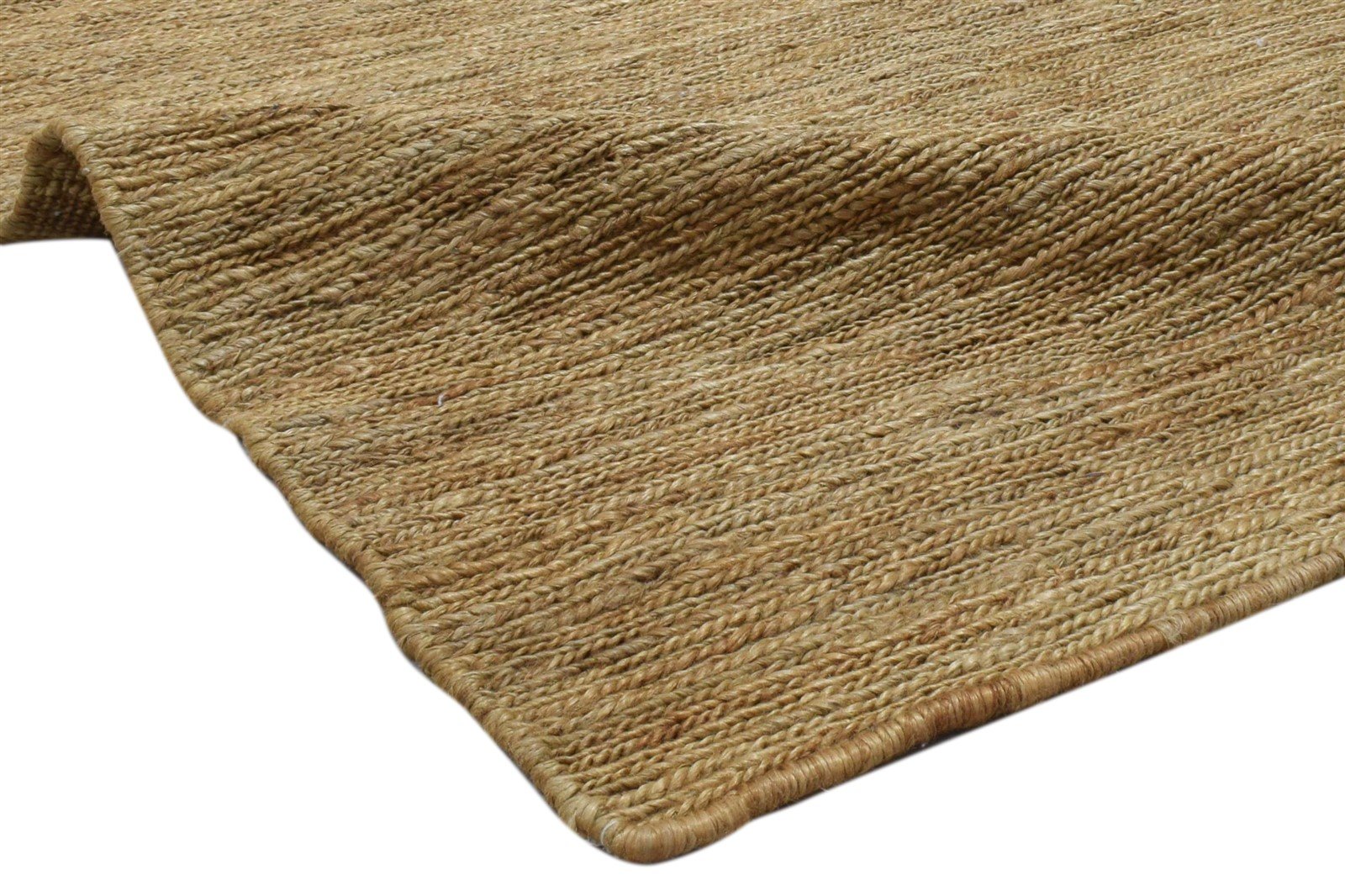 Hand Knotted Beige Jute Rug 4' X 6' Modern Scandinavian Solid Room Size Carpet 