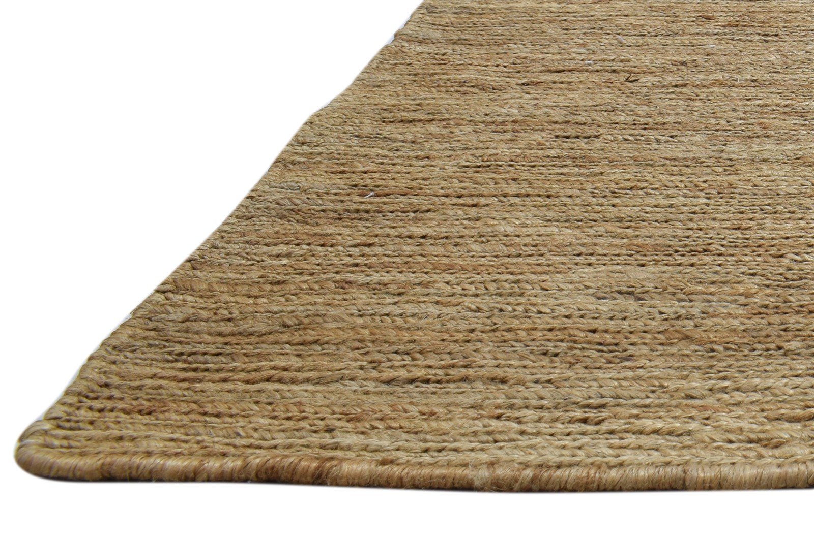 Hand Knotted Beige Jute Rug 4' X 6' Modern Scandinavian Solid Room Size Carpet 