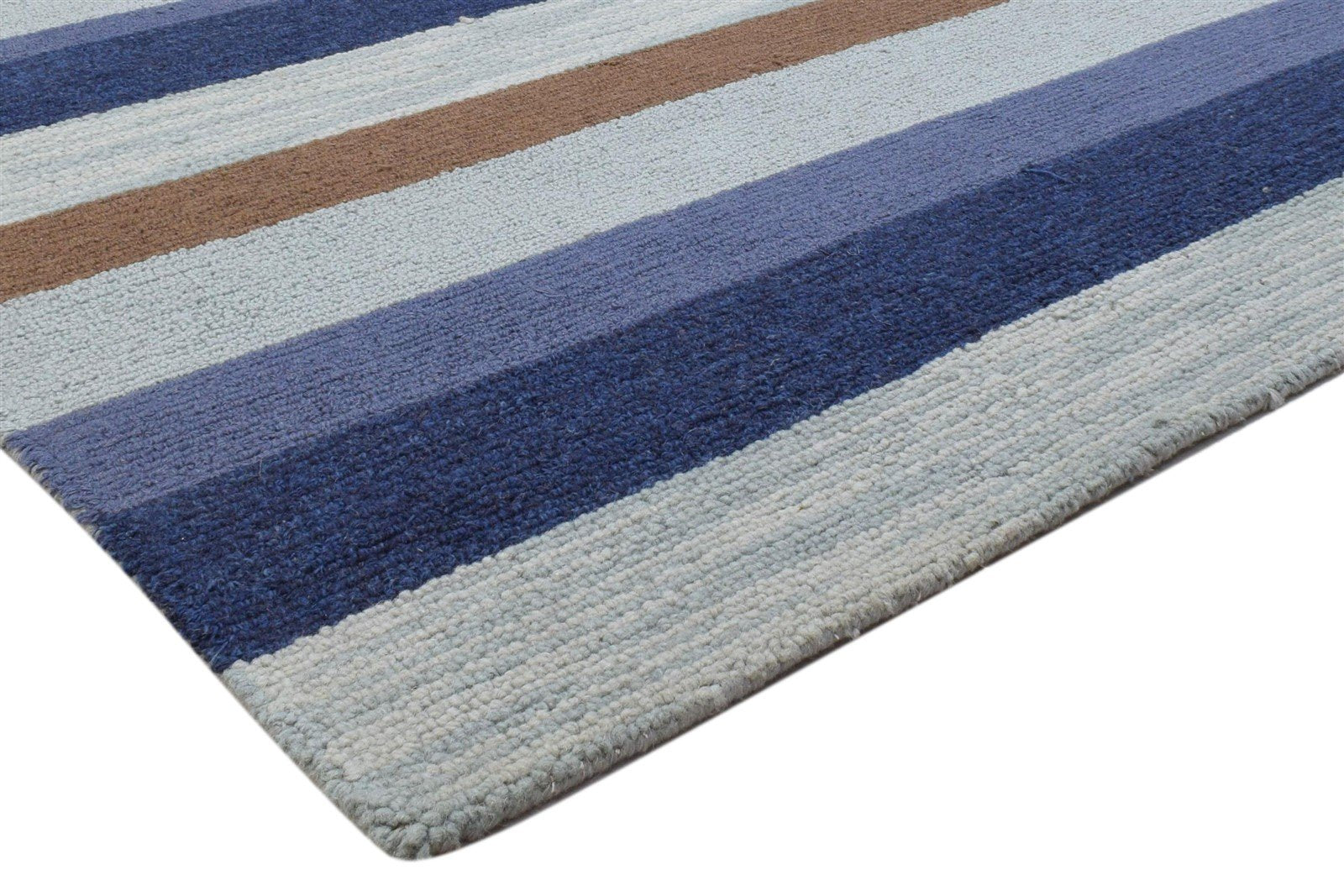 5X8 Rug Wool Multi Color Modern Hand Tufted Scandinavian Striped Room Size 