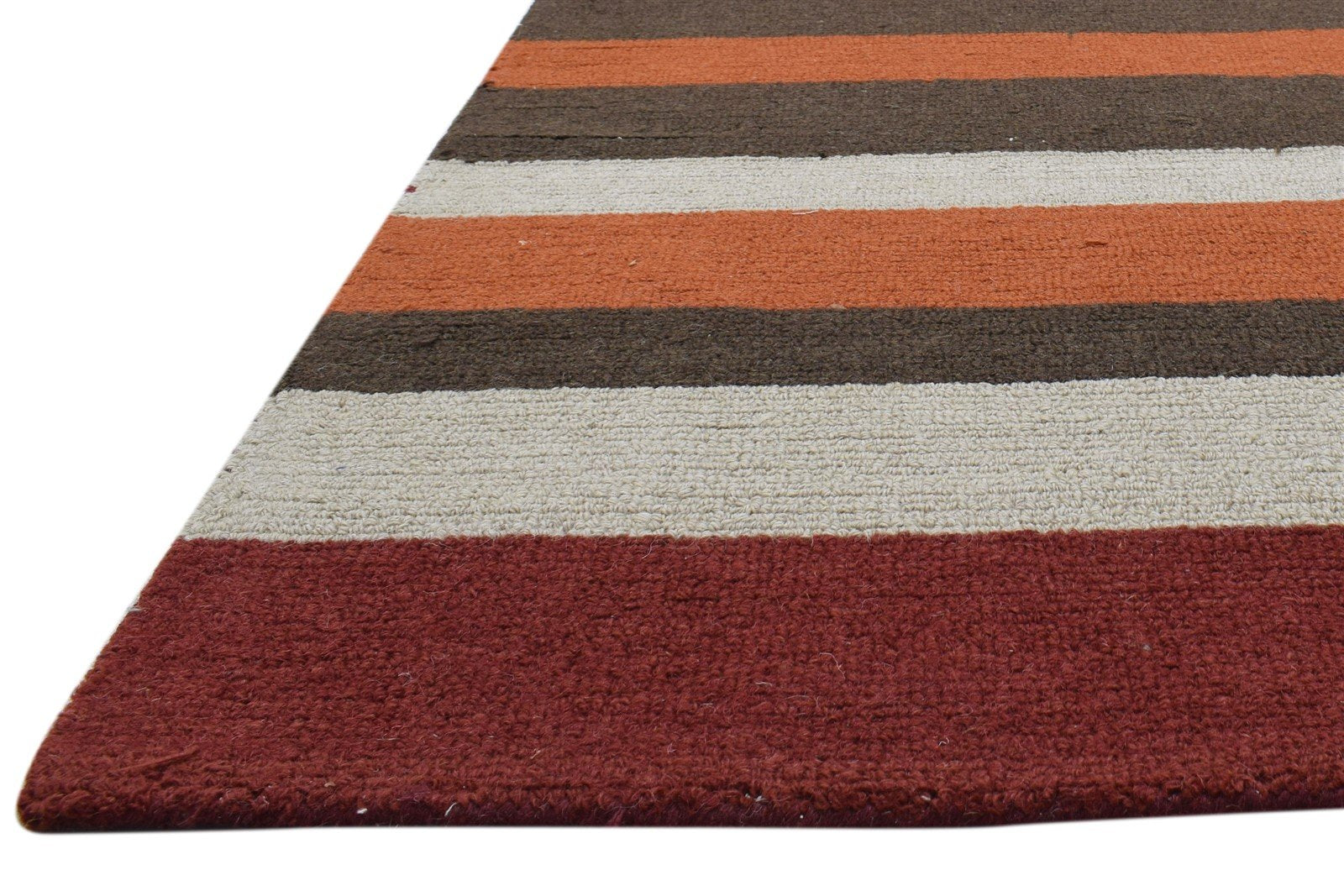 5X8 Rug Wool Multi Color Modern Hand Tufted Scandinavian Striped Room Size