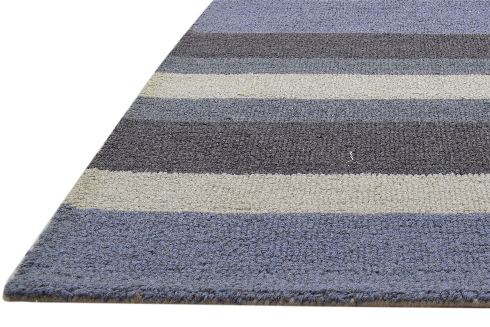 Wool Multi Color Rug 5X8 Modern Hand Tufted Scandinavian Striped Room Size 