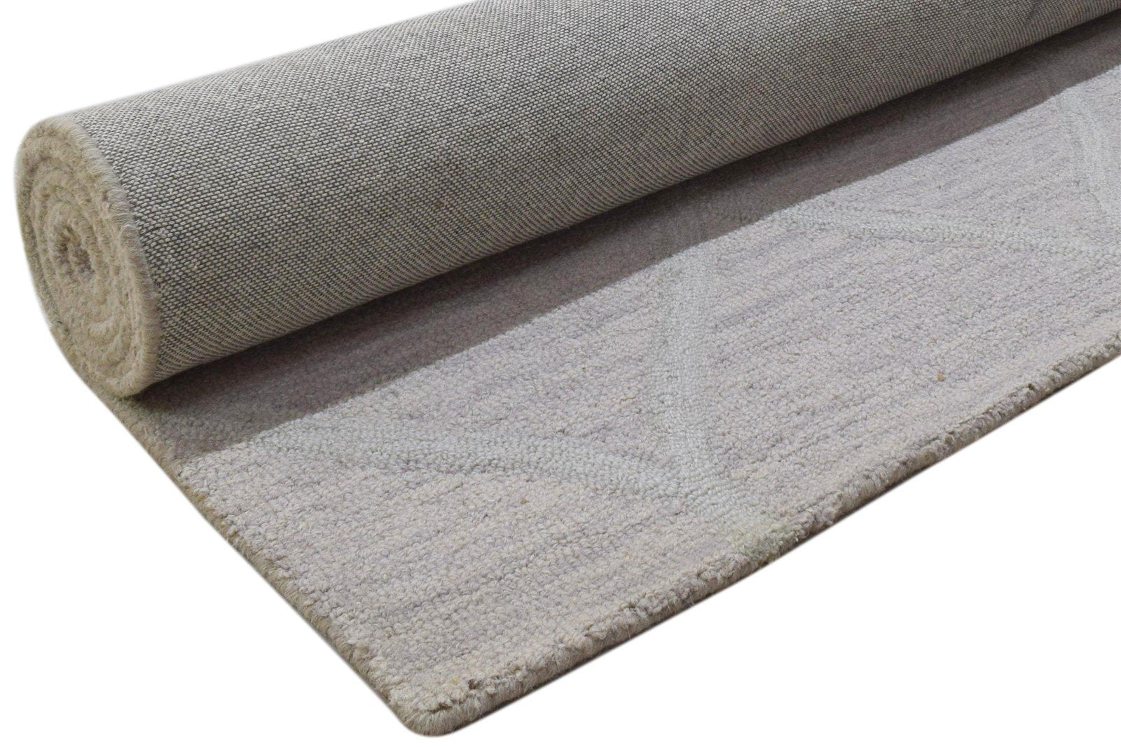 Hand Tufted Grey Wool Rug 5' X 8' Modern Scandinavian Solid Room Size Carpet 