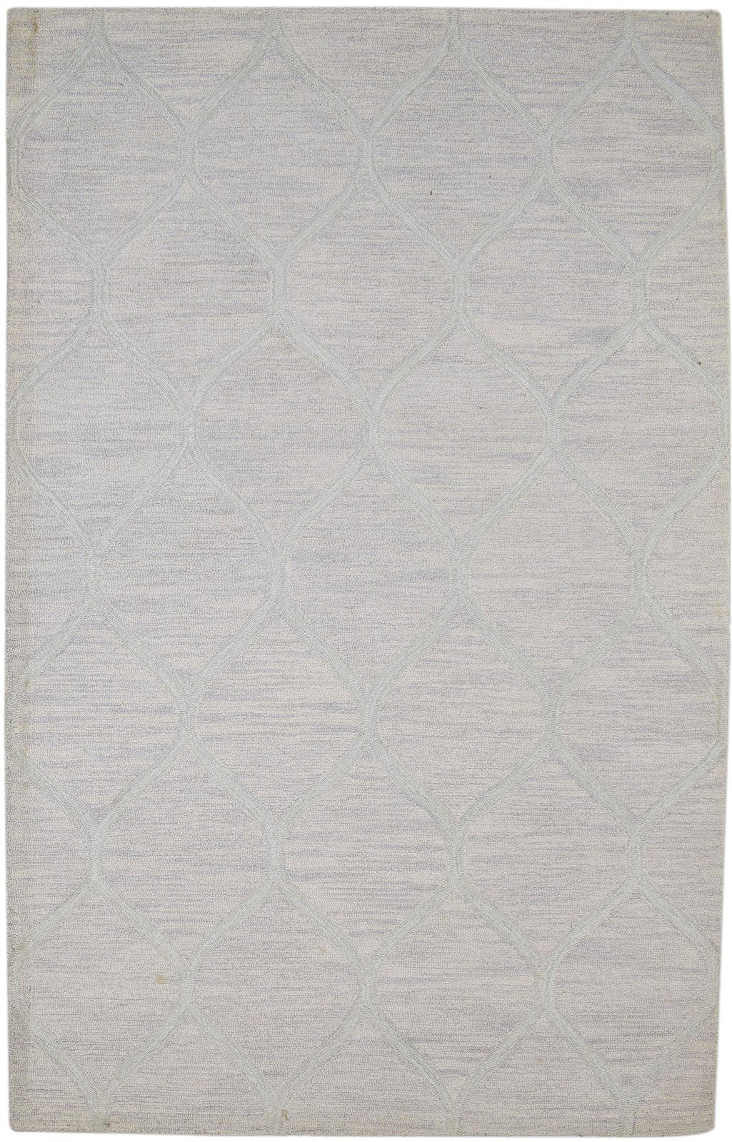 Hand Tufted Grey Wool Rug 5' X 8' Modern Scandinavian Solid Room Size Carpet 