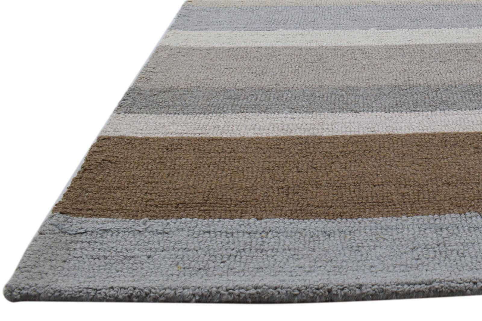 Wool Multi Color Rug 5X8 Modern Hand Tufted Scandinavian Striped Room Size 