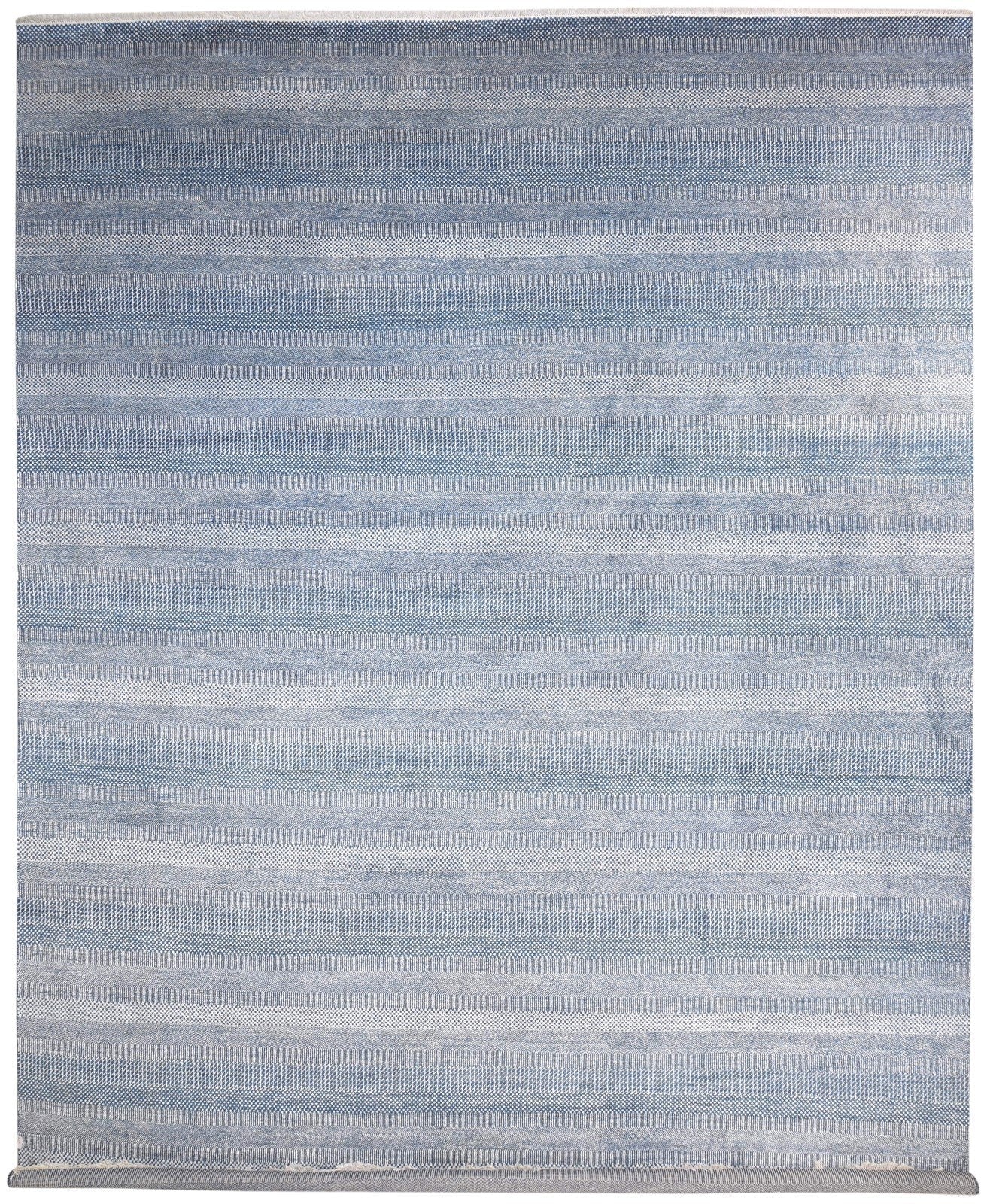 12X15 Rug Wool Blue Modern Hand Knotted Agra Grass Trellis Extra Large Carpet   7864615633045