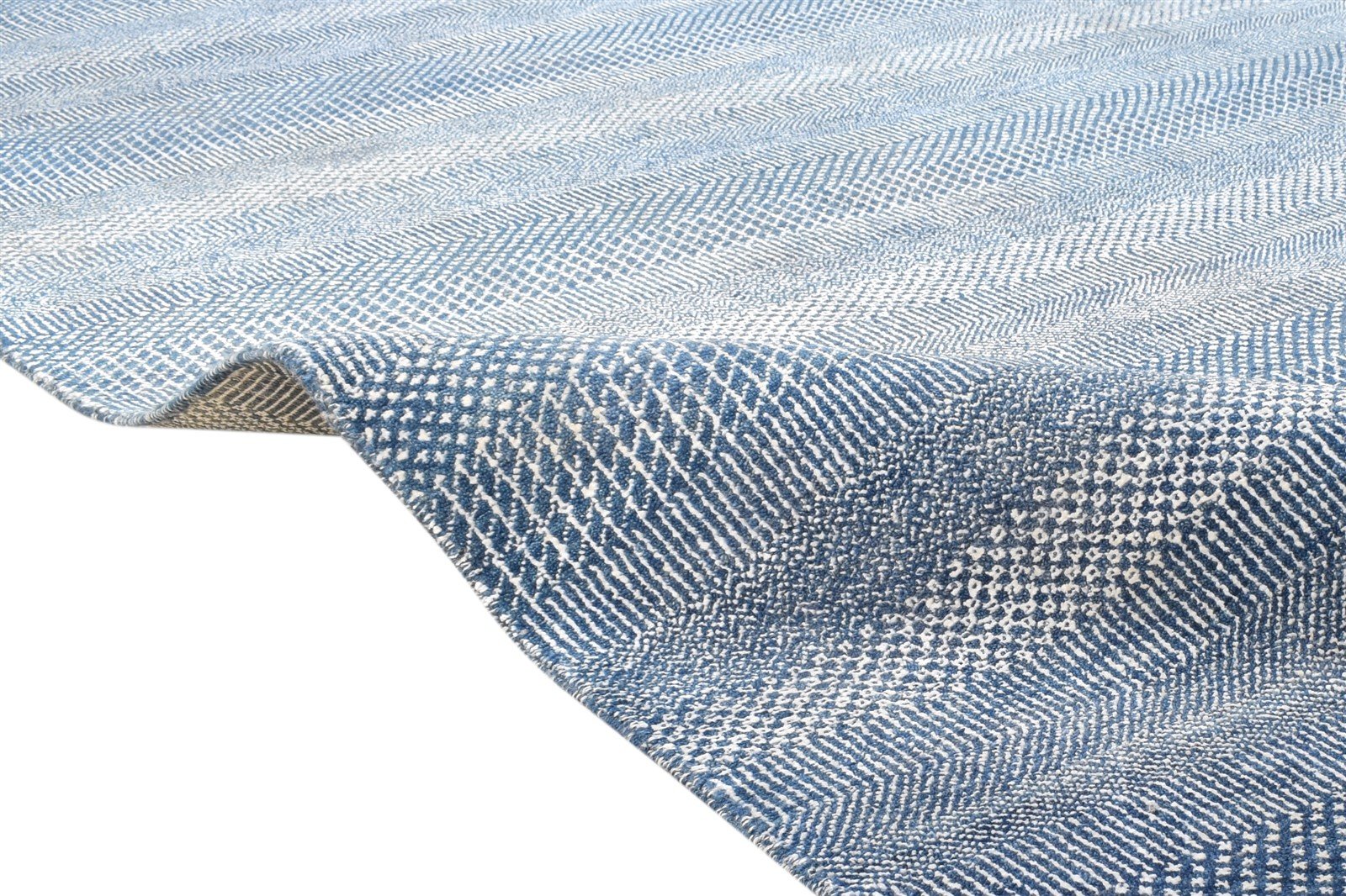 12X15 Rug Wool Blue Modern Hand Knotted Agra Grass Trellis Extra Large Carpet   7864615633045