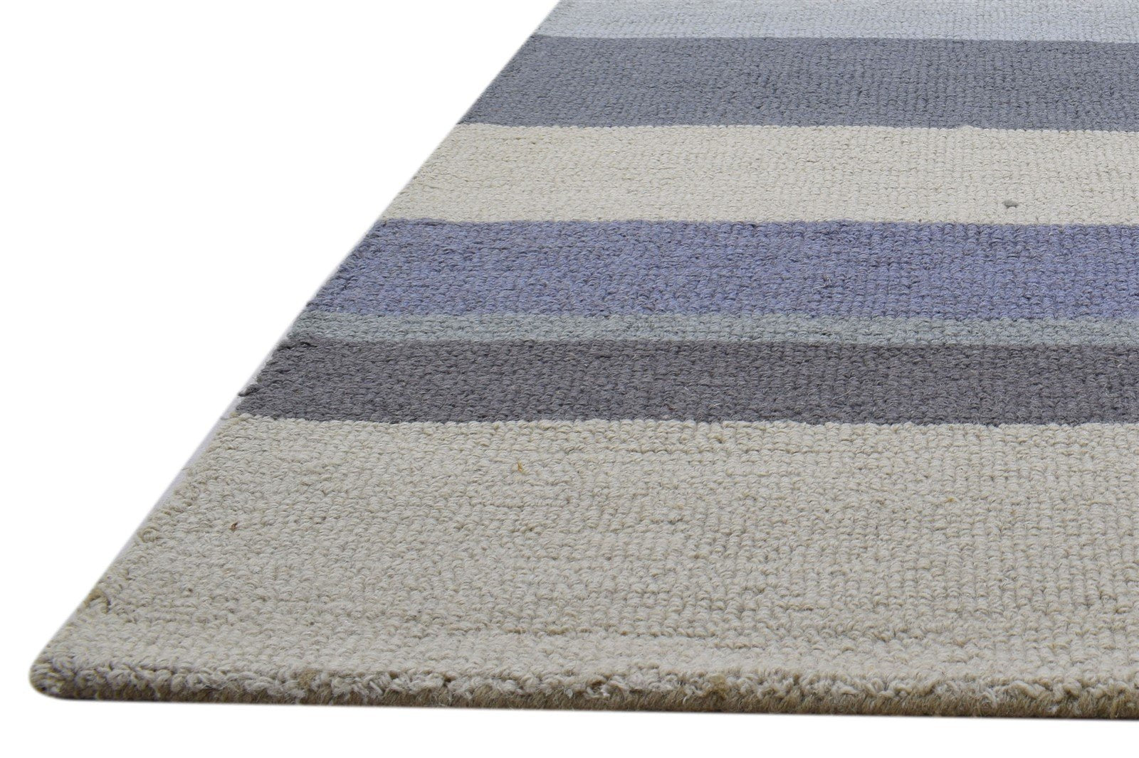 5X8 Rug Wool Multi Color Modern Hand Tufted Scandinavian Striped Room Size 