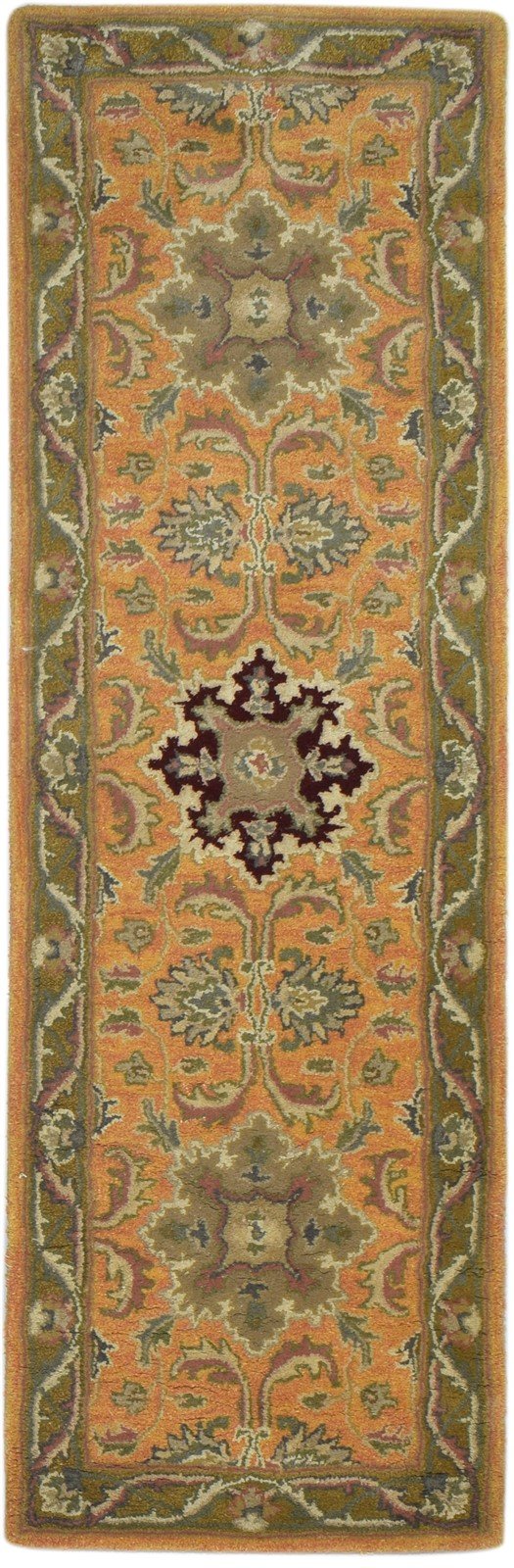 2' X 7' Rug Wool Rust Persian Hand Tufted Oriental Floral Small Runner