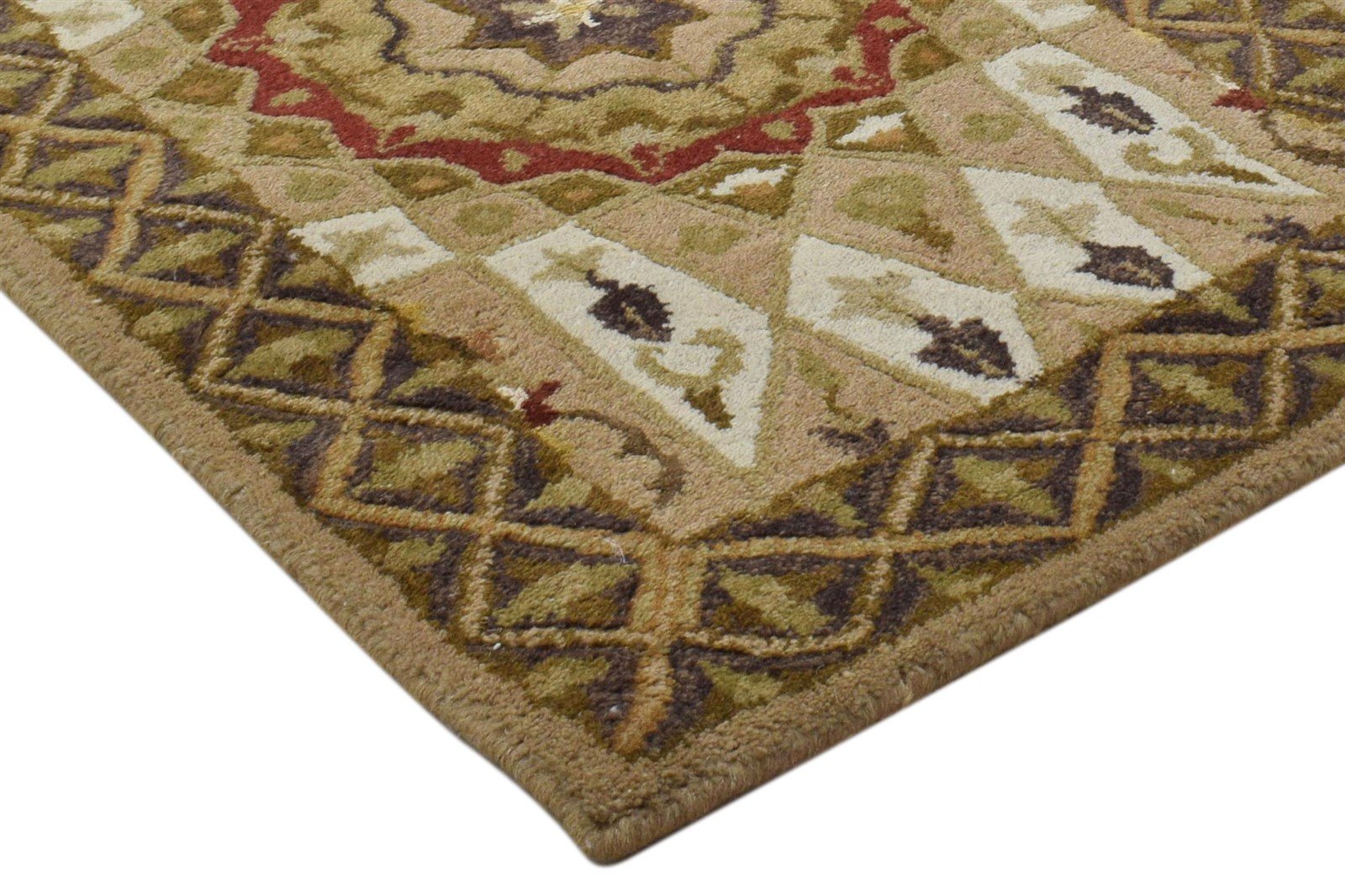 Beige Wool Rug 2' X 3' Persian Hand Tufted Nain Oriental Small Carpet 