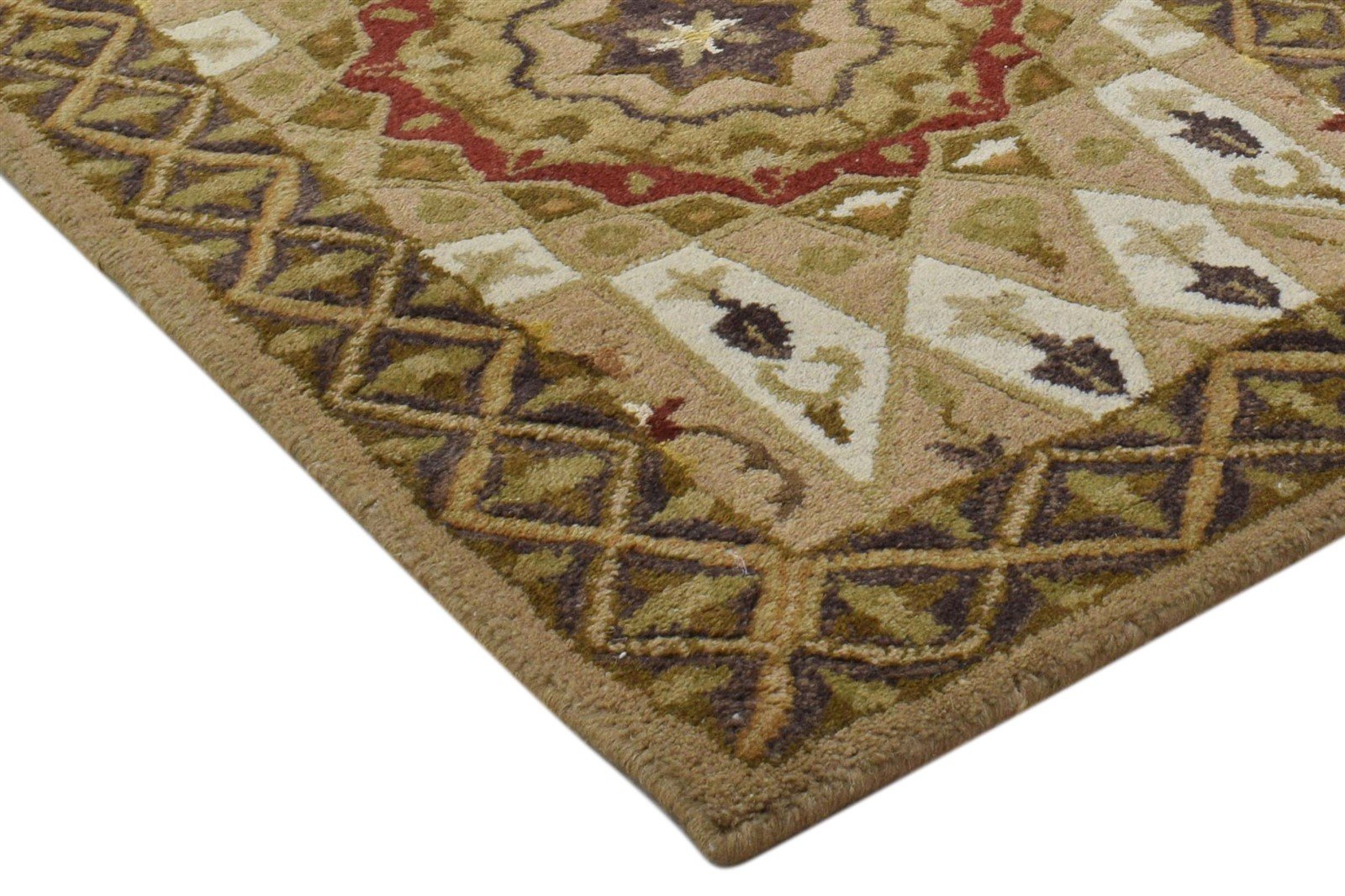 Beige Wool Rug 2' X 3' Persian Hand Tufted Nain Oriental Small Carpet 