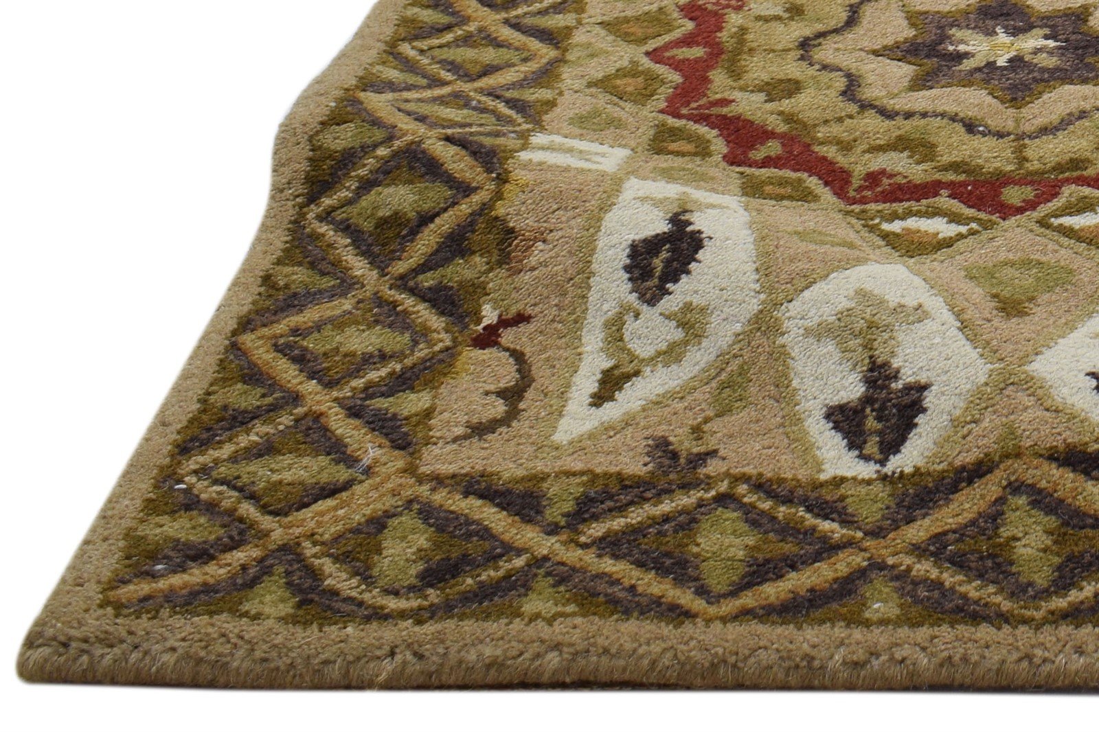 Beige Wool Rug 2' X 3' Persian Hand Tufted Nain Oriental Small Carpet 