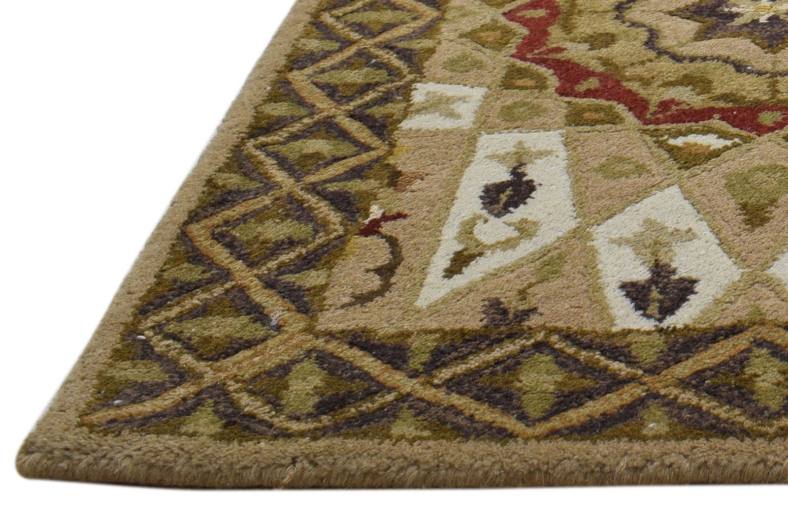 Beige Wool Rug 2' X 3' Persian Hand Tufted Nain Oriental Small Carpet 