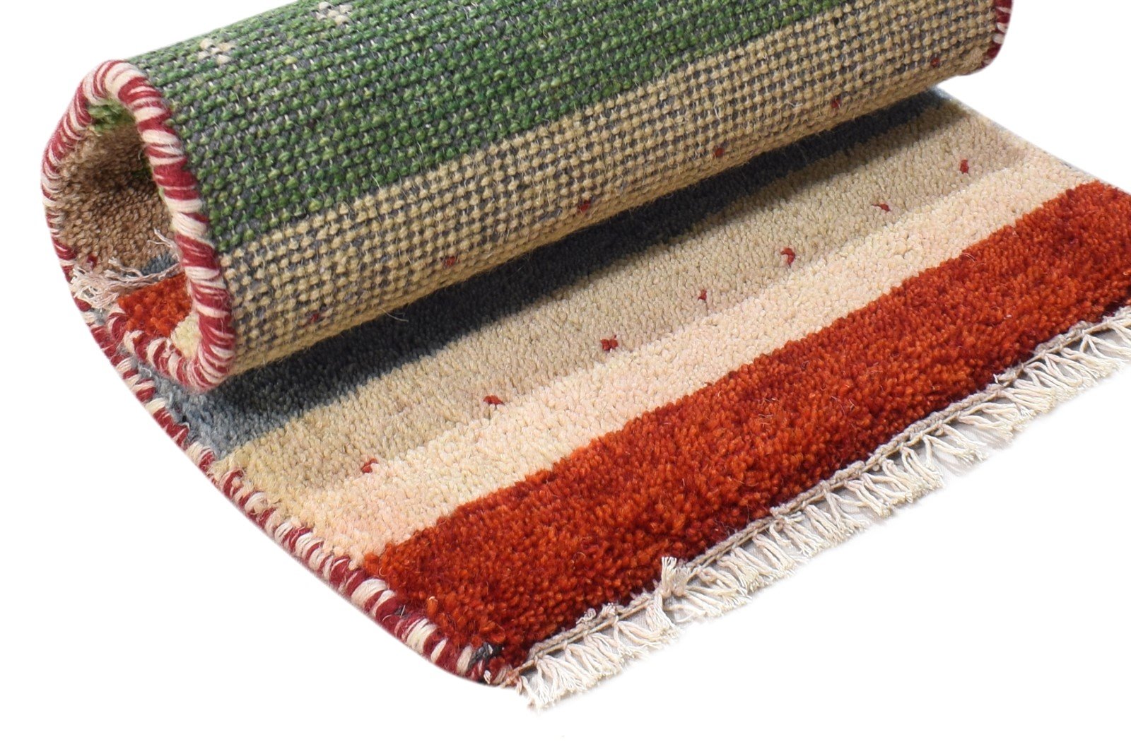 1X2 Rug Wool Multi Color Southwestern Hand Knotted Gabbeh Tribal Small Carpet   7865100370069