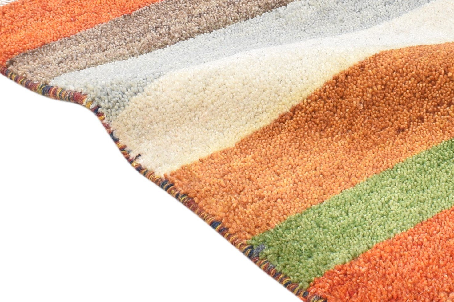Robinia 1X2 Rug Wool Multi Color Tribal Hand Knotted Southwestern Striped   7865184485525