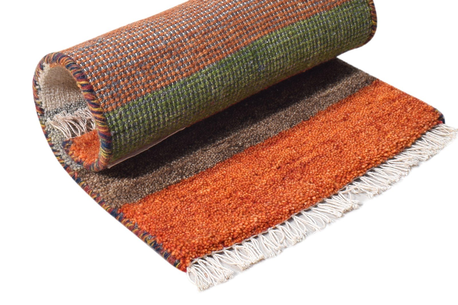 Robinia 1X2 Rug Wool Multi Color Tribal Hand Knotted Southwestern Striped   7865184485525