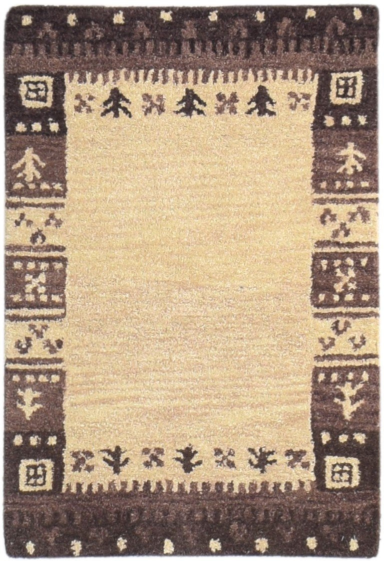 2'6 X 3' Rug Wool Ivory Persian Hand Tufted Southwestern Tribal Small Carpet   7864994365589