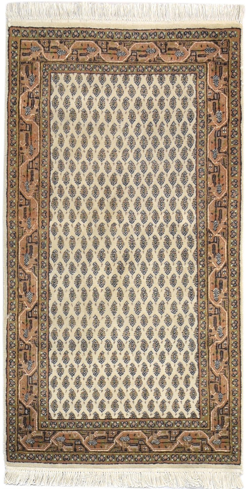 2'6 X 5' Rug Wool Cream Persian Hand Knotted Mir Oriental Small Carpet   7864957501589