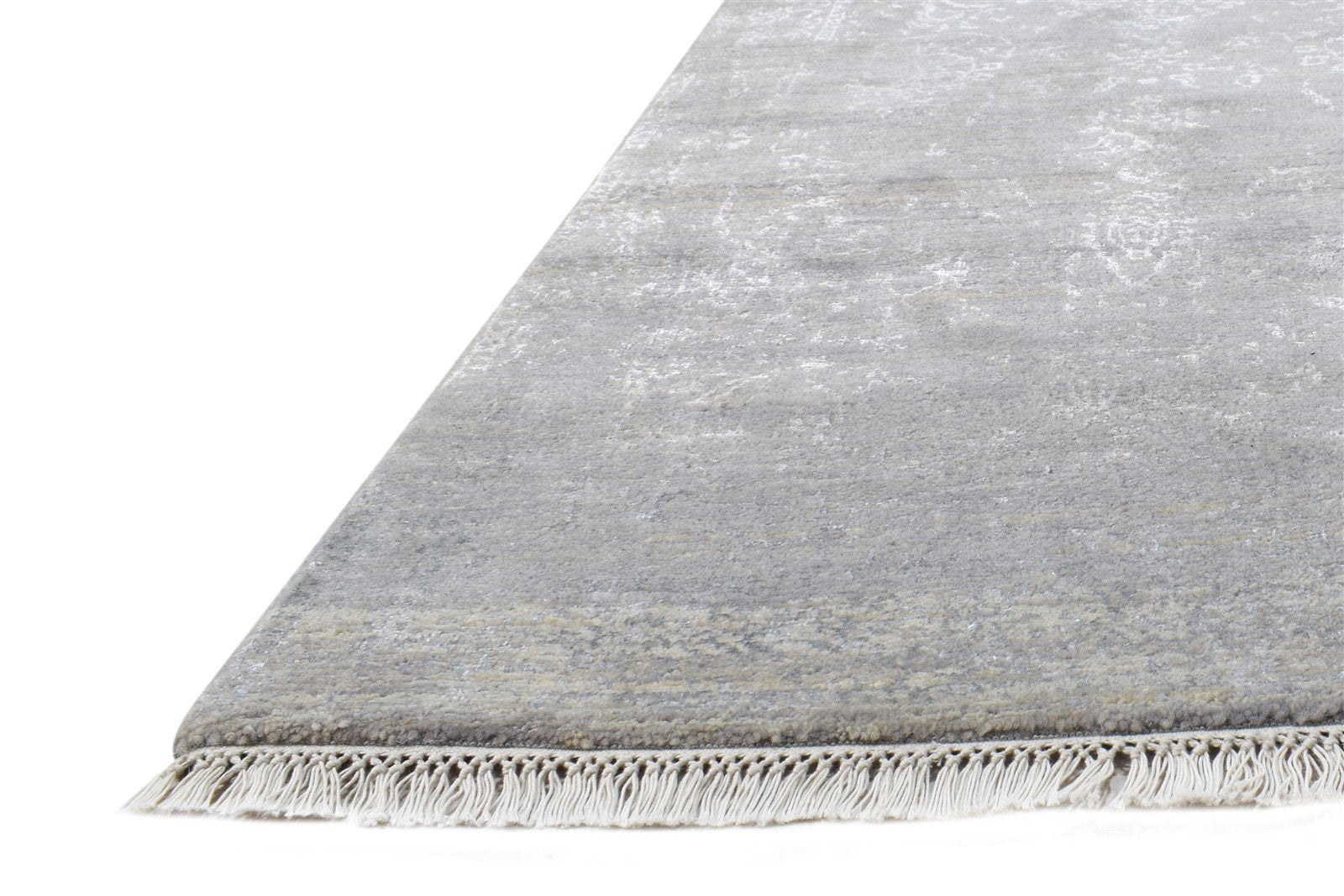 2'6 X 5' Rug Wool / Silk Grey Modern Hand Knotted Indian Abstract Small Carpet   7864590958741