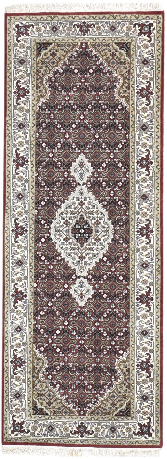 2'6 X 7' Rug Wool Red Persian Hand Knotted Tabriz Medallion Small Runner   7864680448149