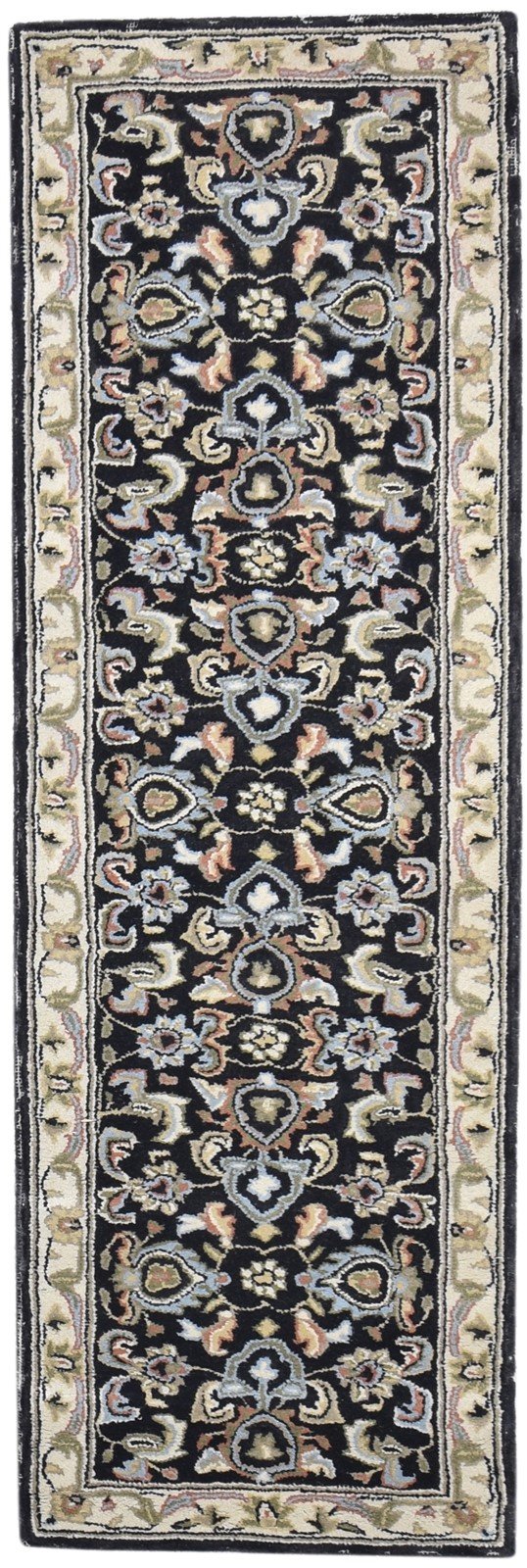 2'6 X 8' Rug Wool Black Persian Hand Tufted Oushak Oriental Small Runner   7864850448533