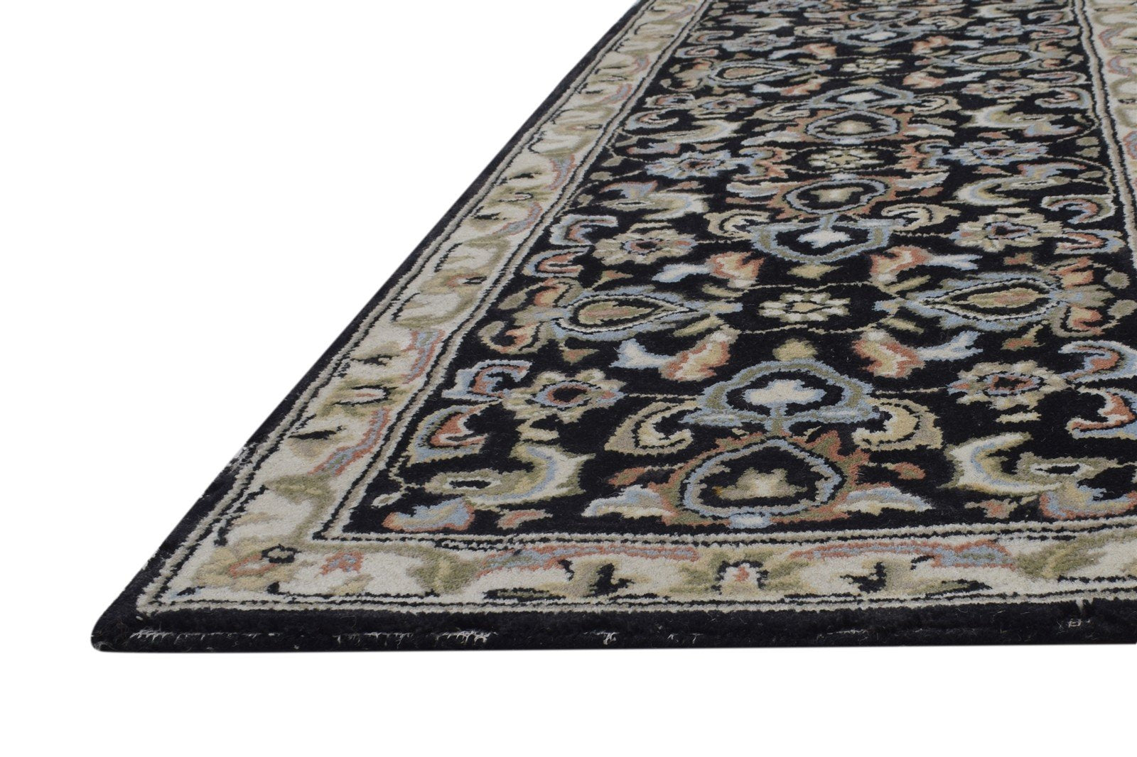2'6 X 8' Rug Wool Black Persian Hand Tufted Oushak Oriental Small Runner   7864850448533